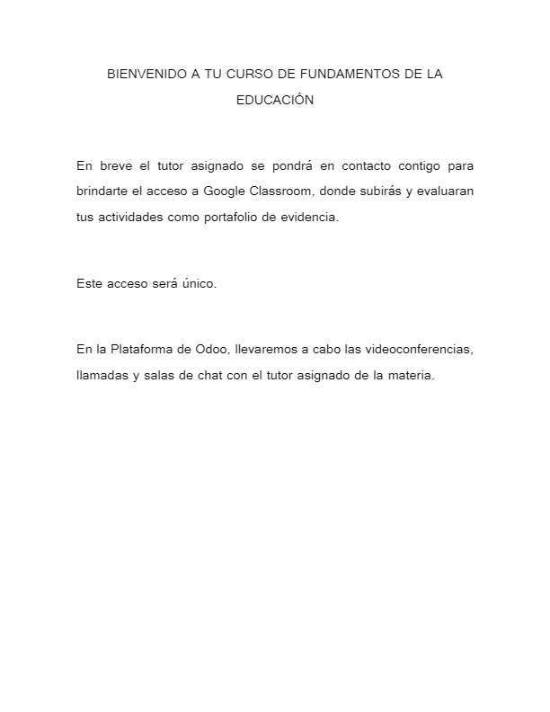 BIENVENIDO A TU CURSO DE FUNDAMENTOS DE LA EDUCACIÓN